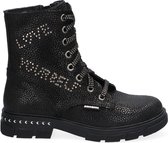 Braqeez 421715-989 Meisjes Biker Boots - Zwart - Leer - Veters