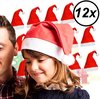 12x Kinder Kerstmutsen - Rood / Wit