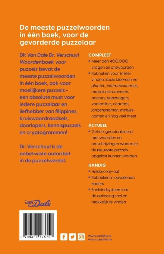 Verkleuren lokaal zelf Van Dale Woordenboek voor puzzels - Groot, H.J. Verschuyl | 9789460775758 |  Boeken | bol.com