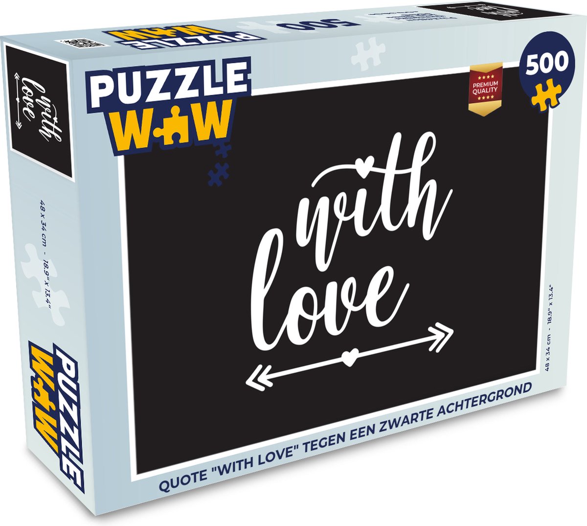 Afbeelding van product PuzzleWow  Puzzel With love - Quotes - Spreuken - Liefde - Legpuzzel - Puzzel 500 stukjes