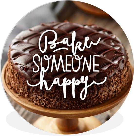 WallCircle - Wall Circle - Wall Circle Indoor - 'Pâtisser quelqu'un heureux' - Proverbes - Citations - 150x150 cm - Décoration murale - Peintures Ronds