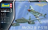 1:72 Revell 03711 Combat Set Messerschmitt Me262 & P-51B Mustang Plastic Modelbouwpakket
