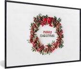 Fotolijst incl. Poster - Winter - Mistletoe - Kerstkrans - 90x60 cm - Posterlijst - Kerstmis Decoratie - Kerstversiering - Kerstdecoratie Woonkamer - Kerstversiering - Kerstdecoratie voor binnen - Kerstmis