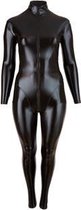 Plus Size Wetlook Catsuit Met Lange Rits