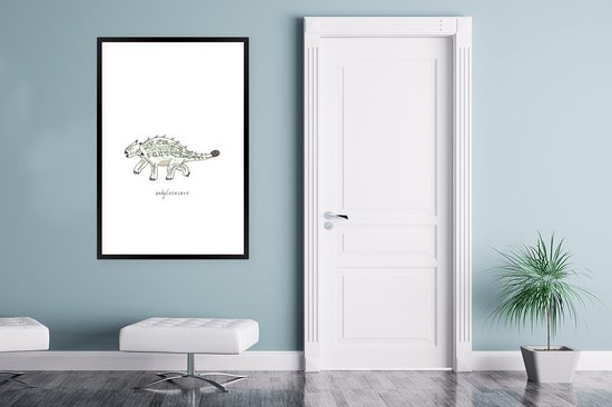 Cadre photo avec affiche - Chambre d'enfant - Dinosaurus - Ankylosaure - Garçons - Filles - Enfants - 80x120 cm - Cadre pour affiche