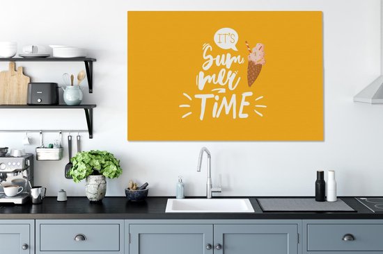 Tableau sur toile Été - Jaune - Glace - 140x90 cm - Décoration murale