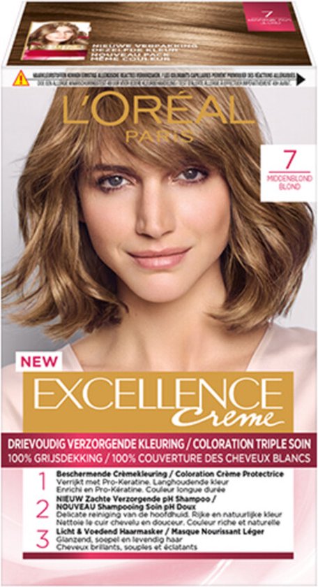 L'Oréal Paris Excellence Crème Haarverf - 7 Middenblond | bol.com