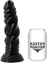 Kiotos Monstar - Hyra - Geribbelde Dildo - 21 x 4.8 cm - Zwart