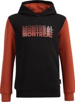 WE Fashion Jongens sweater met opdruk en capuchon