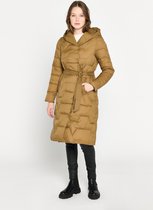LOLALIZA Lange gewatteerde jas - Camel - Maat XL