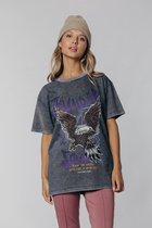 Colourful Rebel Eagle T-shirt  Grijs Dames - Loose Fit - Organisch Katoen - S