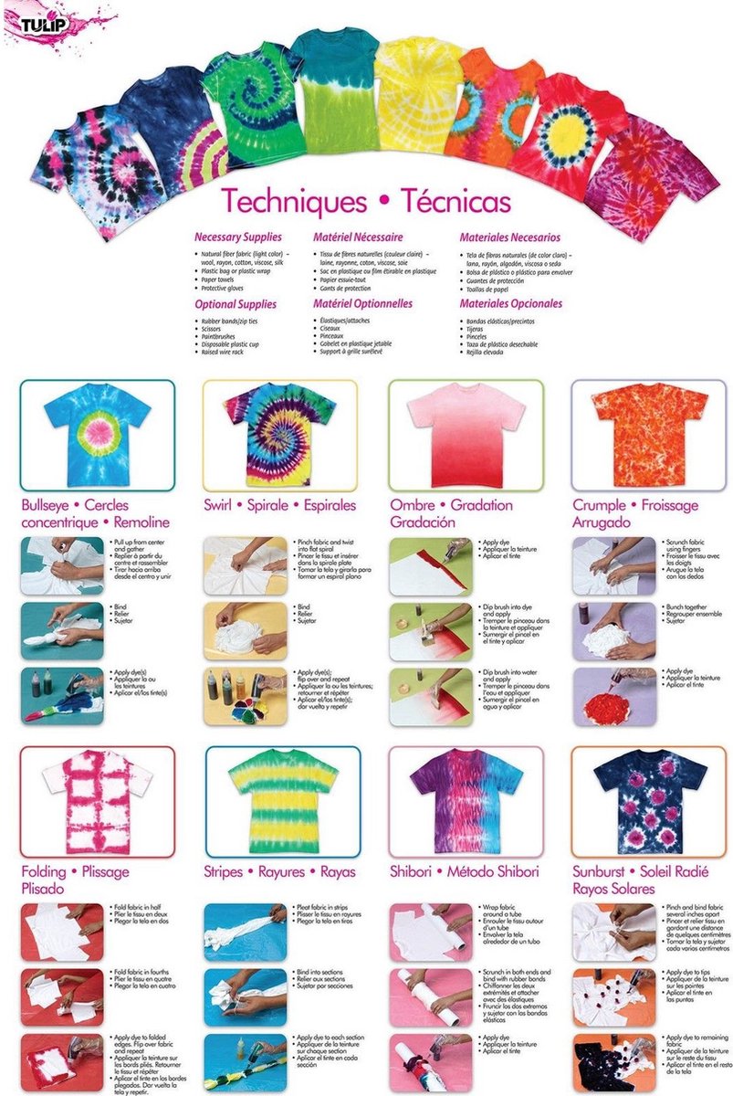 One-step Tie Dye Kit - Vibrant - 3 kleuren - 12.0g