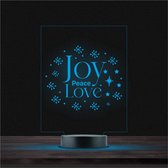 Led Lamp Met Gravering - RGB 7 Kleuren - Joy Peace Love