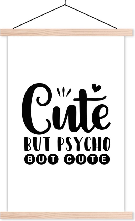 Citation Drole Affiche Textielposter Mignonne Mais Psychopathe Mais Mignonne Lattes Bol Com