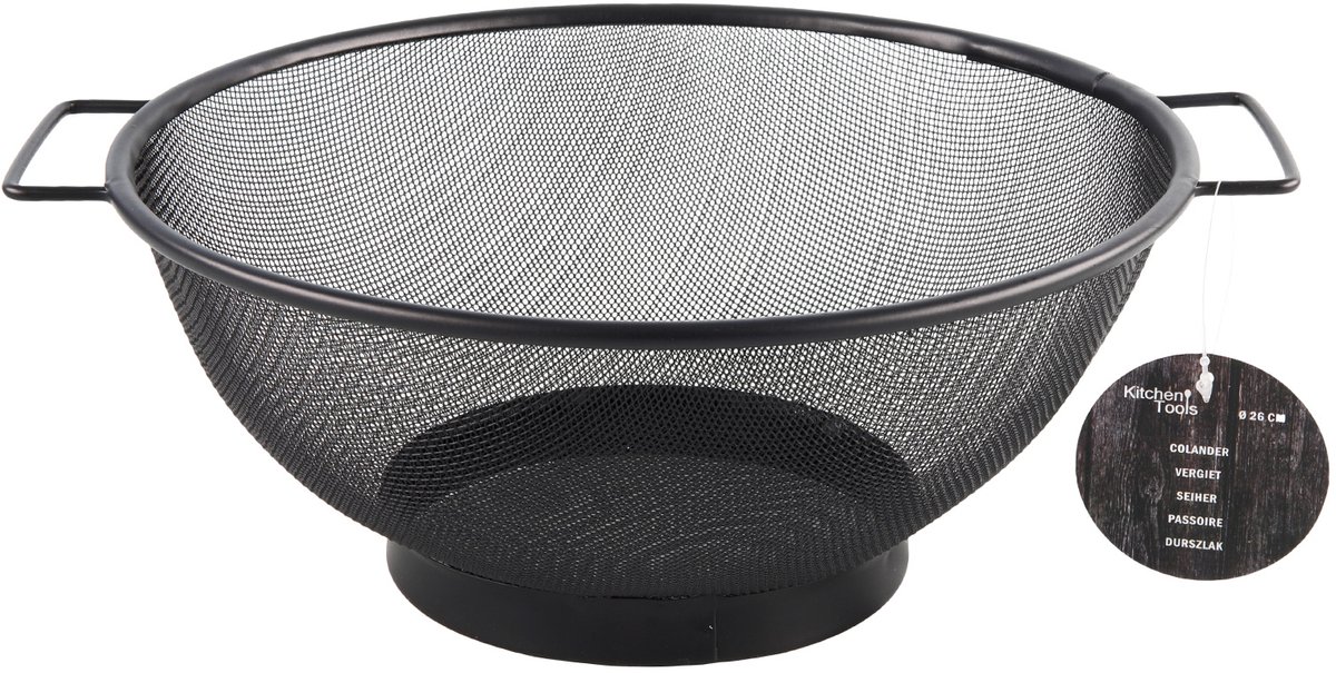 Vergiet - RVS - Zwart - 26cm - Gaas