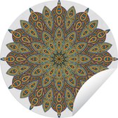 Tuincirkel Mandala met bladvorm - 90x90 cm - Ronde Tuinposter - Buiten