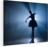 Artaza Glasschilderij - Ballerina Silhouet - Ballet - 75x60 - Plexiglas Schilderij - Foto op Glas