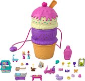 Polly Pocket - Veelzijdige ijsdoos, 3 niveaus en 25 verrassingsaccessoires waaronder Polly en Lila - Minipoppetje - Vanaf 4 jaar