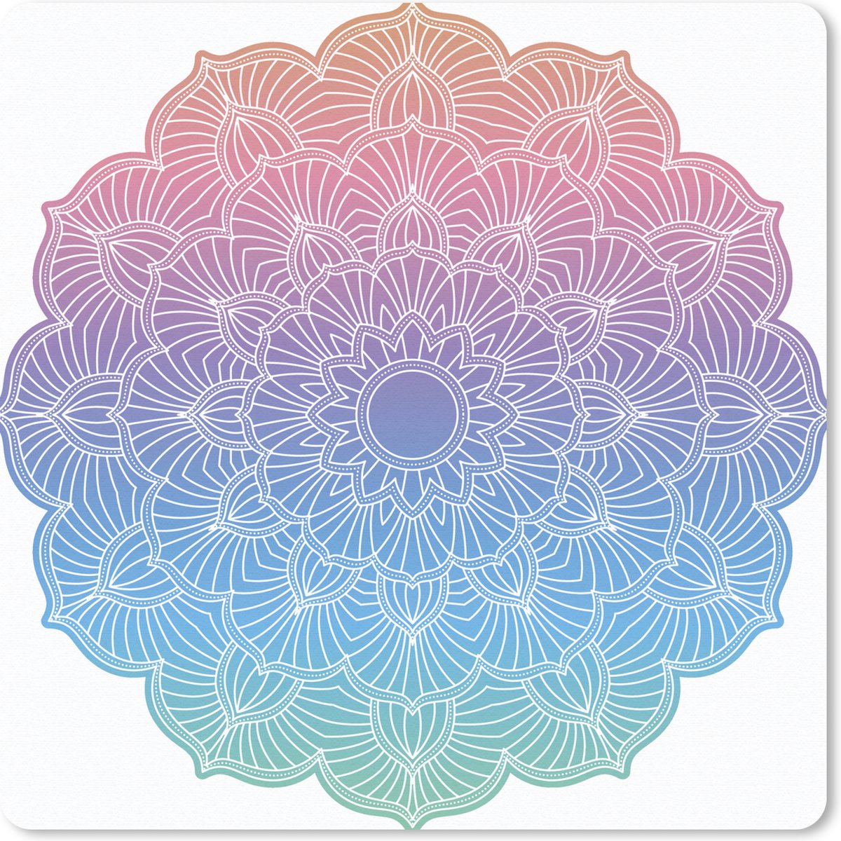 Muismat 30x30 cm - Mousepad Mandala natuurvormen - Muismatten