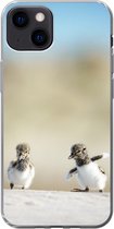 Geschikt voor iPhone 13 hoesje - Jongen - Zand - Vogels - Siliconen Telefoonhoesje