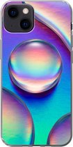 Geschikt voor iPhone 13 hoesje - Water - Regenboog - Abstract - Siliconen Telefoonhoesje