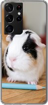 Geschikt voor Samsung Galaxy S21 Ultra hoesje - Schattige baby-cavia's - Siliconen Telefoonhoesje