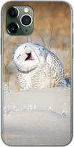 Geschikt voor iPhone 11 Pro hoesje - Uil - Sneeuw - Duin - Siliconen Telefoonhoesje