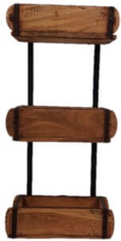 Wanddecoratie - wandrek - steenmalrek - oud hout - trendy - H65cm - By Mooss