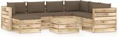 Decoways - 8-delige Loungeset met kussens groen geïmpregneerd hout