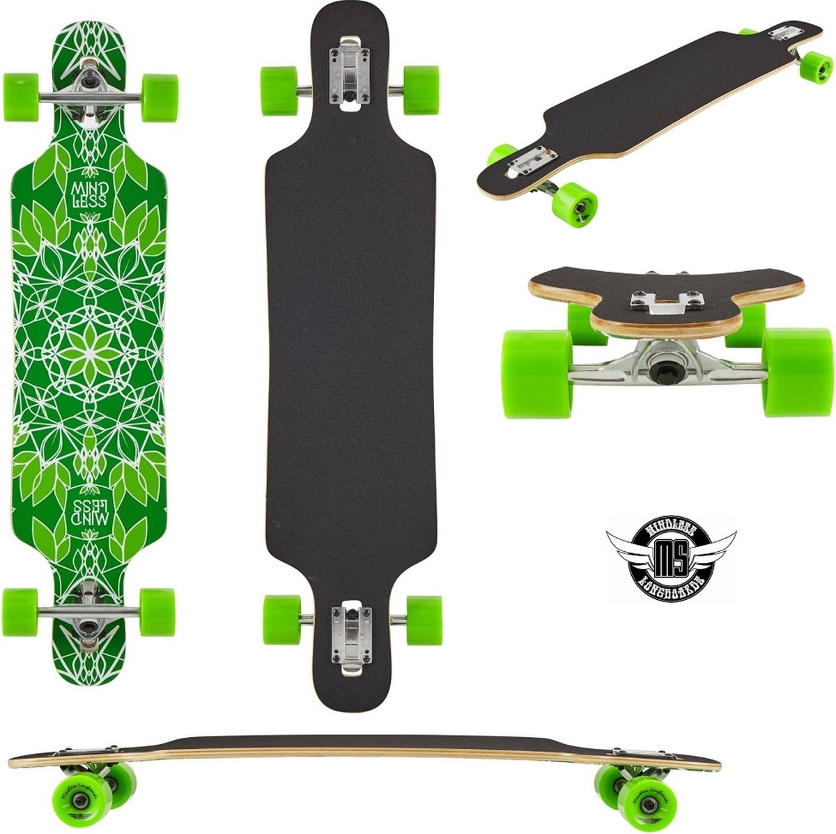 Mindless Sanke III DT Longboard Voor beginners en halfgevorderden Groen