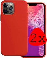 iPhone 13 Pro Hoesje Silicone Case - iPhone 13 Pro Case Rood Siliconen Hoes - iPhone 13 Pro Hoes Cover - Rood - 2 Stuks