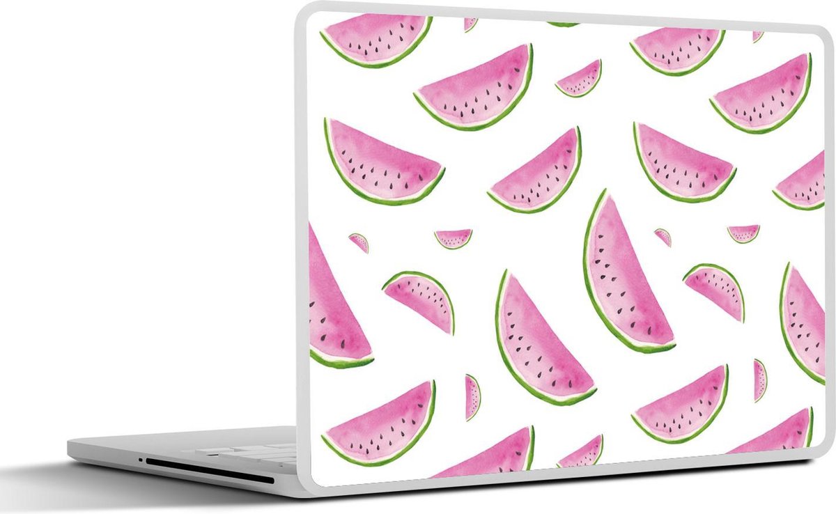 Laptop sticker - 14 inch - Watermeloenen - Wit - Pastel - 32x5x23x5cm - Laptopstickers - Laptop skin - Cover