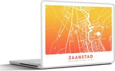 Laptop sticker - 17.3 inch - Stadskaart - Zaanstad - Geel - Oranje - 40x30cm - Laptopstickers - Laptop skin - Cover