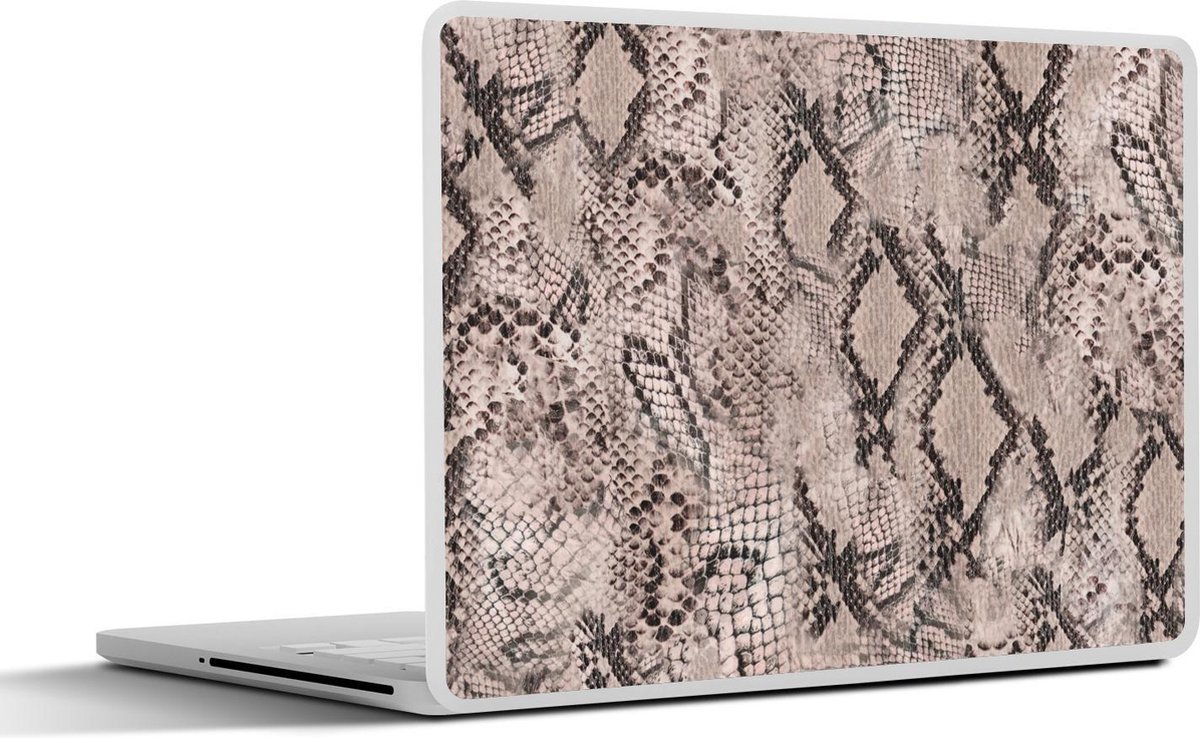 Laptop sticker - 17.3 inch - Dierenprint - Slang - Grijs - 40x30cm - Laptopstickers - Laptop skin - Cover