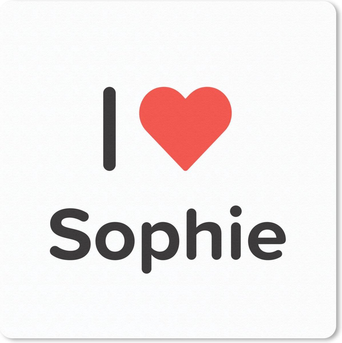 Muismat 30x30 cm - Mousepad I love - Sophie - Meisje - Muismatten