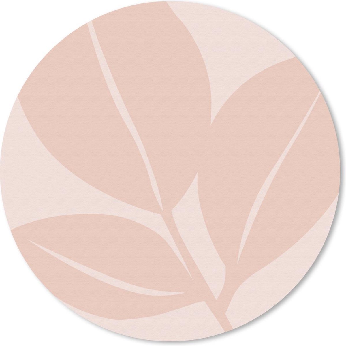 Muismat rond 40x40 cm - Mousepad Zomer - Bladeren - Roze - Pastel - Ronde muismatten