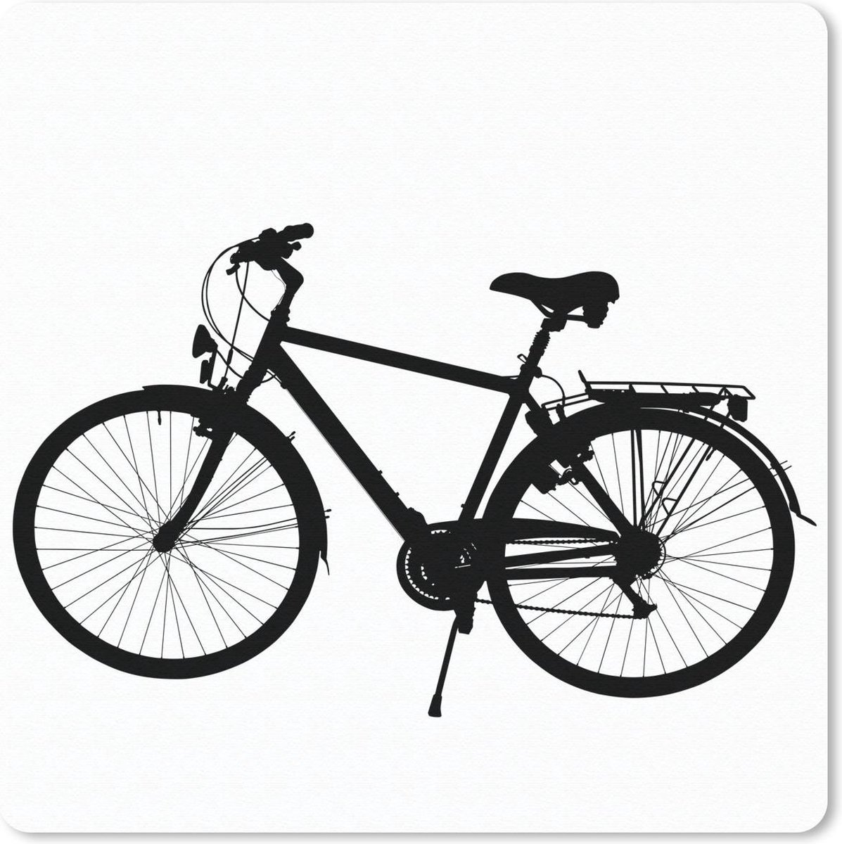 Muismat 30x30 cm - Mousepad Fiets - Zwart - Wit - Muismatten