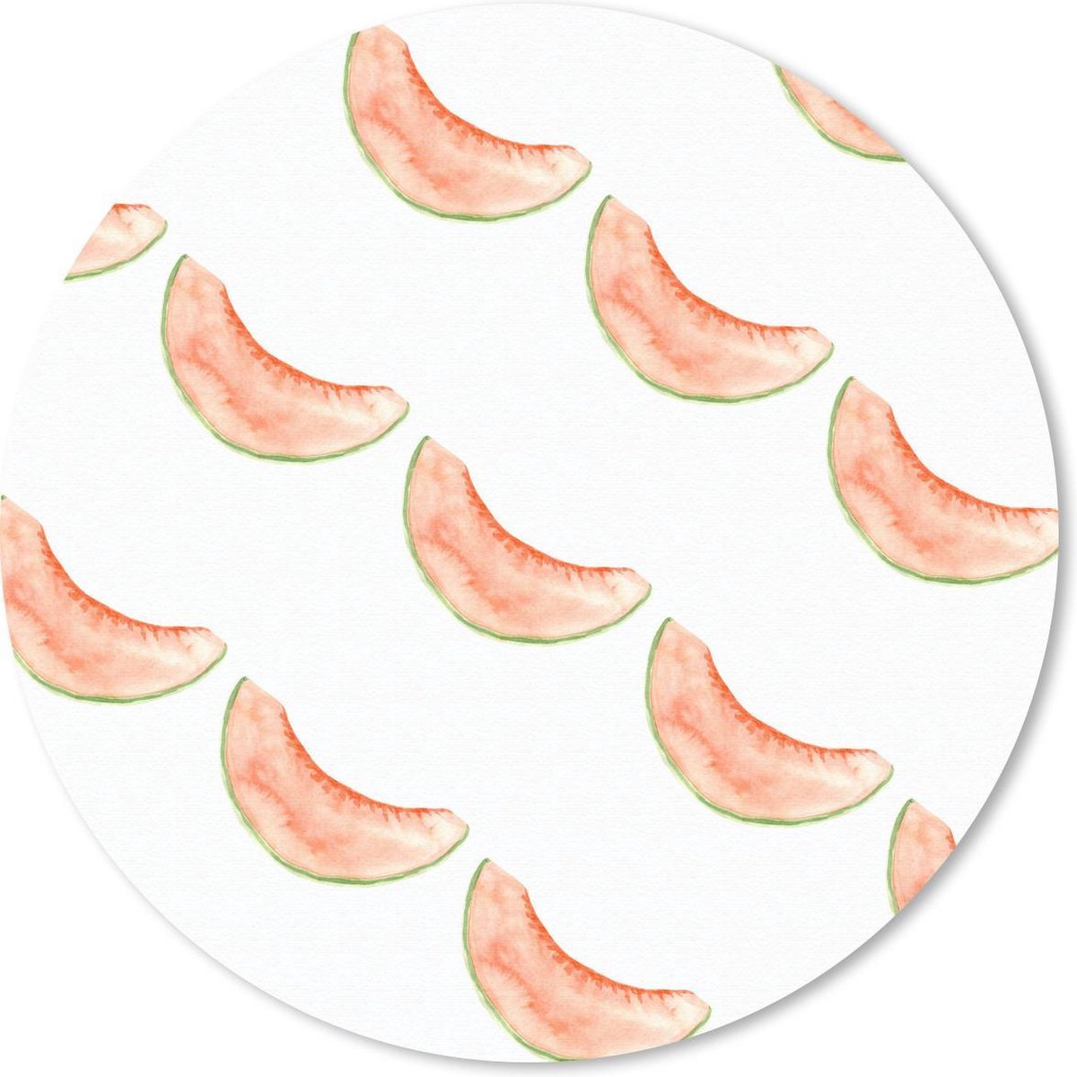 Muismat rond 20x20 cm - Mousepad Meloen - Aquarel - Sjablonen - Ronde muismatten