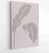 Canvas schilderij - Foliage line art drawing with abstract shape. Abstract Plant Art design for print, cover, wallpaper, Minimal and natural wall art. 2 -    – 1813295317 - 80*60 V