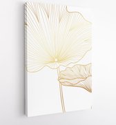 Canvas schilderij - Luxury lutus cover design collection. Lotus Hand drawn abstract line arts in trendy linear style vector illustration. 1 -    – 1798672837 - 40-30 Vertical