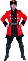 Magic By Freddy's - Landen Thema Kostuum - Steppe Rijder Kozak Rusland - Man - rood,zwart - Medium - Carnavalskleding - Verkleedkleding