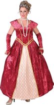 Middeleeuwen & Renaissance Kostuum | Luxe Hofdame Versailles Bordeaux Rood | Vrouw | XL | Carnaval kostuum | Verkleedkleding