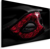 Schilderij - Carnival masker, zwart/rood, 4 maten, premium print