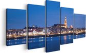 Artaza Canvas Schilderij Vijfluik Nijmegen Skyline met de Waal Rivier - 100x50 - Foto Op Canvas - Canvas Print