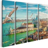 Artaza Toile Peinture Quadriptyque Venetië Vue D'en Haut - 80x60 - Photo Sur Toile - Impression Sur Toile