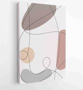 Canvas schilderij - Earth tones organic shape Art design for poster, print, cover, wallpaper, Minimal and natural wall art. Vector illustration. 4 -    – 1834692112 - 50*40 Vertica