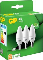 GP Batteries 740GPCAN087823B3 LED-lamp Energielabel F (A - G) Kaars 5.6 W = 40 W Warmwit (Ø x l) 35 mm x 107 mm 3 stuk(s)