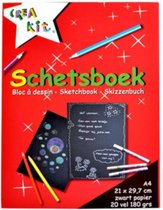 schetsboek junior A4 papier 180 grs zwart 20 vellen