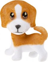 speelfiguur hond junior 7 cm bruin/wit