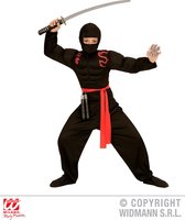 WIDMANN - Zwart gespierd ninja kostuum voor jongens - 128 (5-7 jaar)